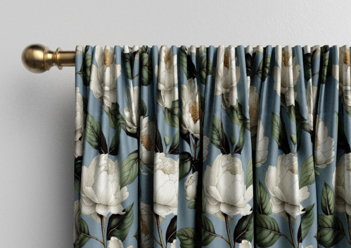 Henley, Henleys Vine Raffs Blue - Made to Measure Curtains - Image 9